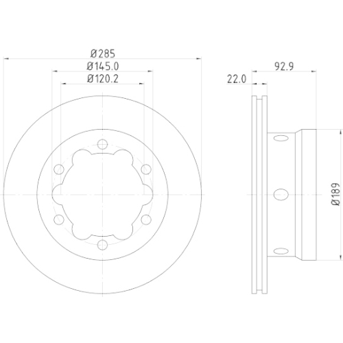 Hella Pagid 2X Bremsscheibe Pro für Audi Mercedes Benz Seat Skoda