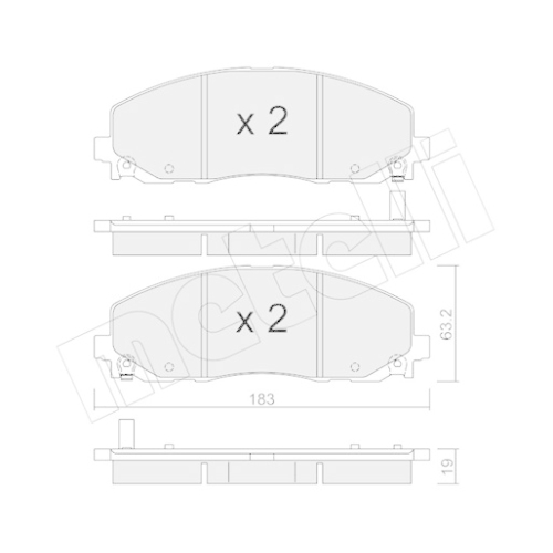 Bremsbelagsatz Scheibenbremse Metelli 22-0946-0 für Chrysler Dodge Fiat Lancia