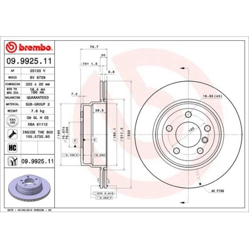 2X Brembo Bremsscheibe Hinterachse Prime Line - Uv Coated für Bmw