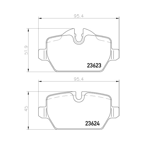 Bremsbelagsatz Scheibenbremse Hella Pagid 8DB 355 011-271 für Bmw Hinterachse