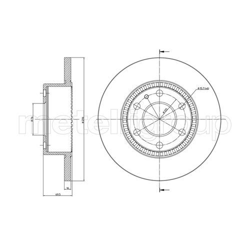 Metelli 2X Bremsscheibe Hinterachse für Iveco