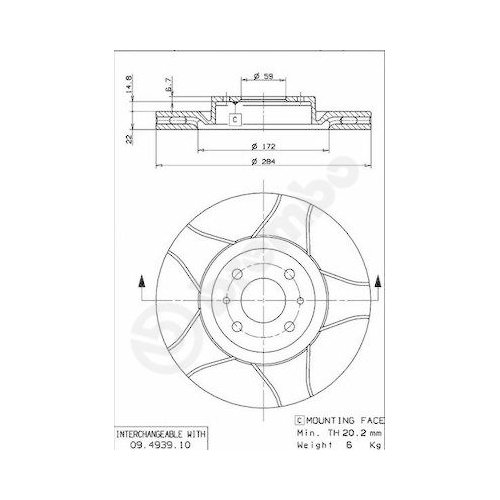 2X Brembo Bremsscheibe Xtra Line - Max für Alfa Romeo Citroën Fiat