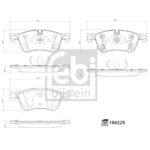 Bremsbelagsatz Scheibenbremse Febi Bilstein 184229 für Mercedes Benz Nissan