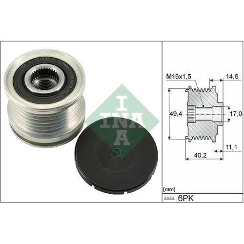 Generatorfreilauf Ina 535 0124 10 für Audi Man Porsche Seat Skoda VW