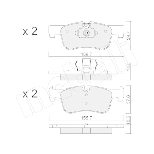 Bremsbelagsatz Scheibenbremse Metelli 22-0959-0 für Bmw Vorderachse