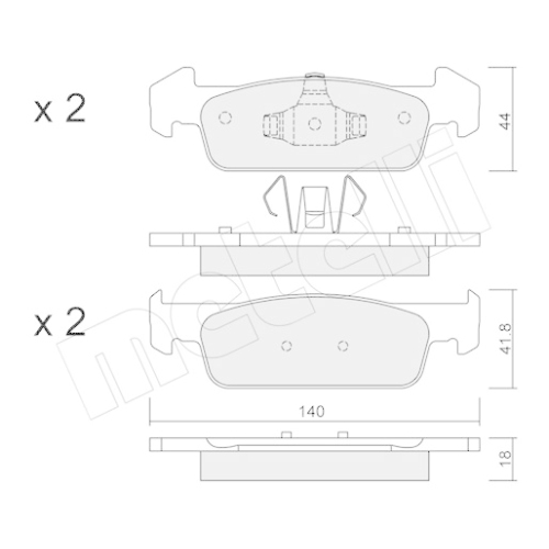 Bremsbelagsatz Scheibenbremse Metelli 22-0975-1 für Renault Dacia Vorderachse