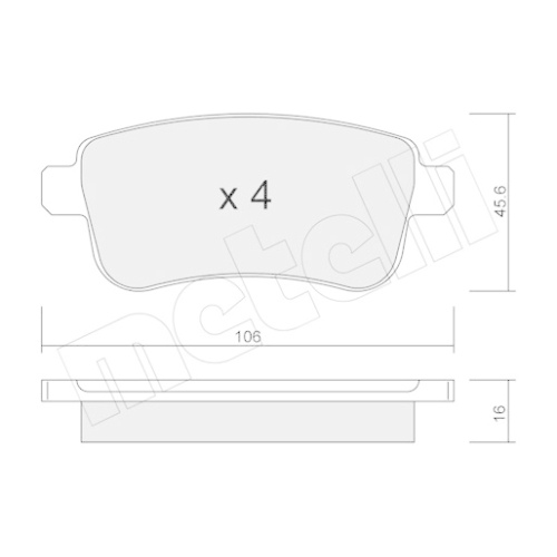 Bremsbelagsatz Scheibenbremse Metelli 22-0818-0 für Nissan Renault Hinterachse