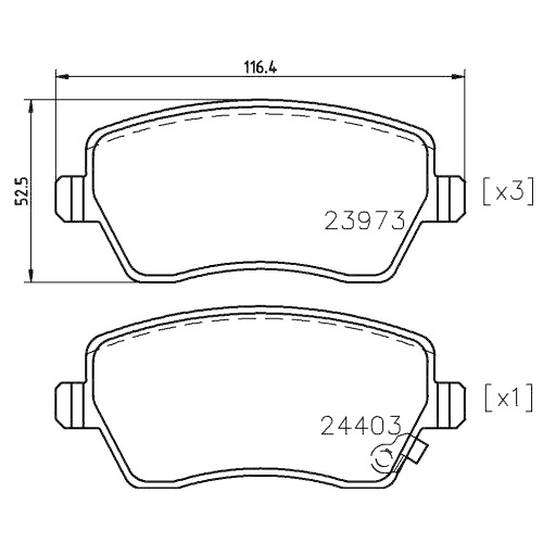 Bremsbelagsatz Scheibenbremse Hella Pagid 8DB 355 012-301 für Opel Suzuki