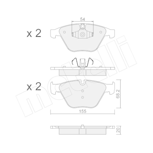 Bremsbelagsatz Scheibenbremse Metelli 22-0558-6 für Bmw Vorderachse