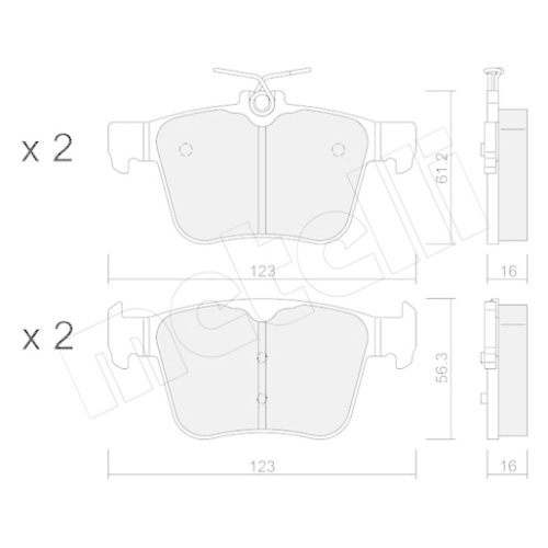 Bremsbelagsatz Scheibenbremse Metelli 22-0981-0 für Audi Skoda VW Hinterachse