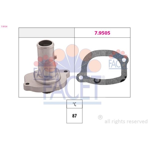 Thermostat Kühlmittel Facet 7.8124 Made In Italy - Oe Equivalent für Fiat Lancia