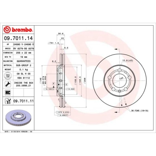 2X Brembo Bremsscheibe Prime Line für Audi Seat Skoda VW Vw (faw)