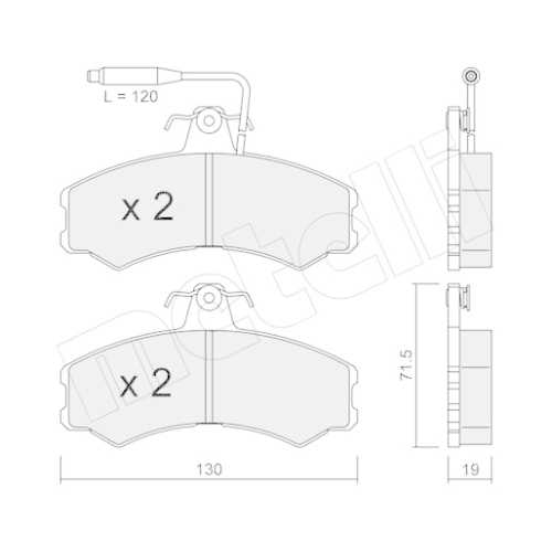 Bremsbelagsatz Scheibenbremse Metelli 22-0031-0 für Alfa Romeo Citroën Fiat