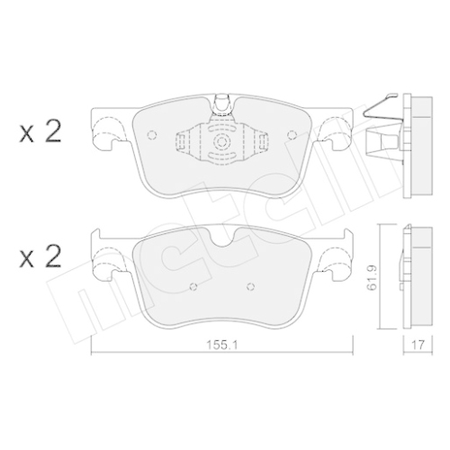 Bremsbelagsatz Scheibenbremse Metelli 22-0984-0 für Citroën Opel Peugeot