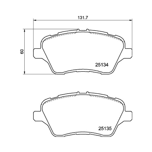 Bremsbelagsatz Scheibenbremse Hella Pagid 8DB 355 020-621 für Ford Vorderachse