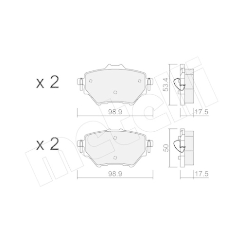 Bremsbelagsatz Scheibenbremse Metelli 22-0987-0 für Citroën Opel Peugeot Toyota