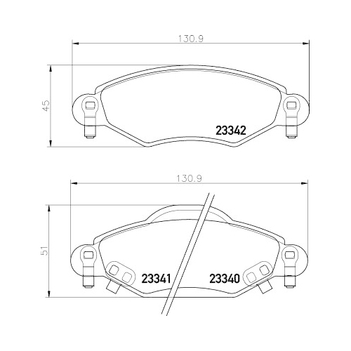 Bremsbelagsatz Scheibenbremse Hella Pagid 8DB 355 010-791 für Toyota Vorderachse