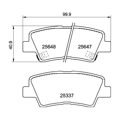 Bremsbelagsatz Scheibenbremse Hella Pagid 8DB 355 020-371 für Ssangyong Hyundai