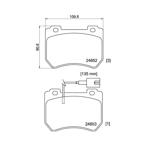 Bremsbelagsatz Scheibenbremse Hella Pagid 8DB 355 014-651 für Alfa Romeo