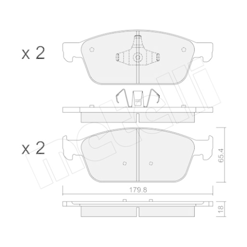 Bremsbelagsatz Scheibenbremse Metelli 22-0989-0 für Ford Vorderachse