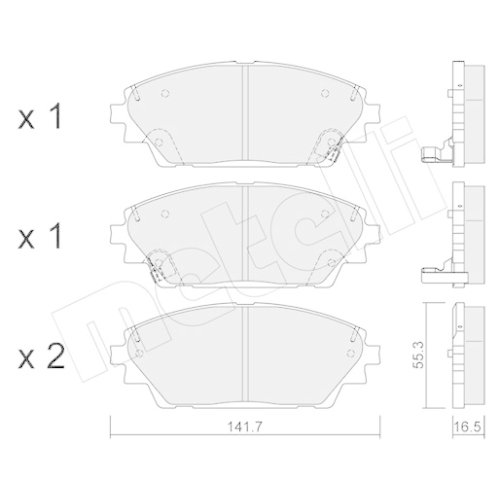 Bremsbelagsatz Scheibenbremse Metelli 22-0992-0 für Mazda Vorderachse