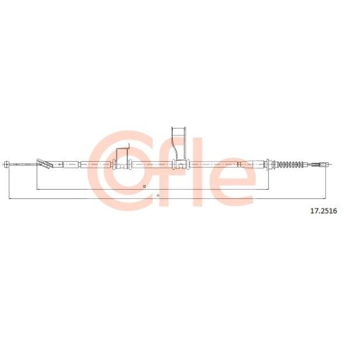 Seilzug Feststellbremse Cofle 17.2516 für Hyundai Hinten Links