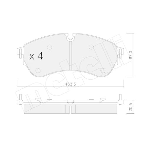 Bremsbelagsatz Scheibenbremse Metelli 22-1173-0 für Man VW Hinterachse