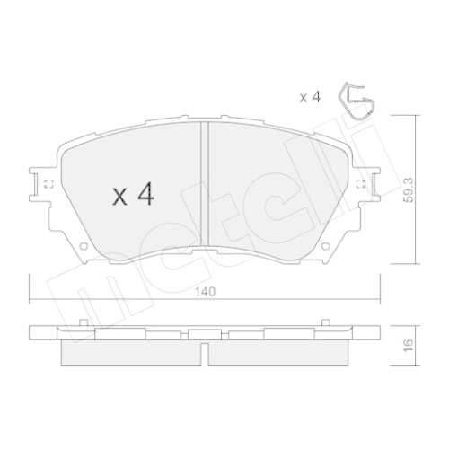 Bremsbelagsatz Scheibenbremse Metelli 22-0994-0 für Mazda Vorderachse