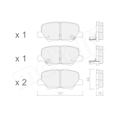 Bremsbelagsatz Scheibenbremse Metelli 22-0995-0 für Citroën Mazda Mitsubishi