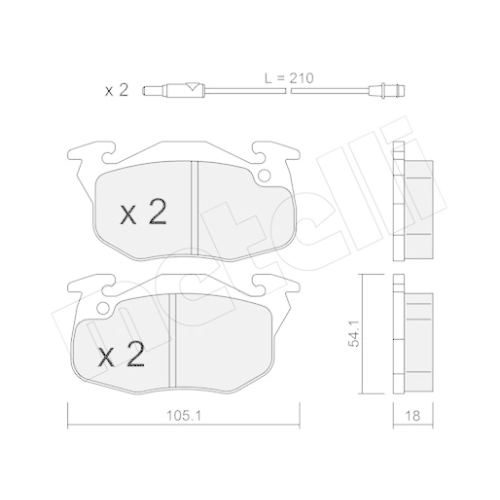 Bremsbelagsatz Scheibenbremse Metelli 22-0037-0 für Citroën Peugeot Renault