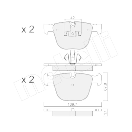 Bremsbelagsatz Scheibenbremse Metelli 22-0773-6 für Bmw Hinterachse