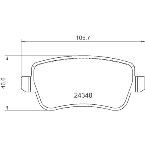 Bremsbelagsatz Scheibenbremse Hella Pagid 8DB 355 012-411 für Fiat Hinterachse