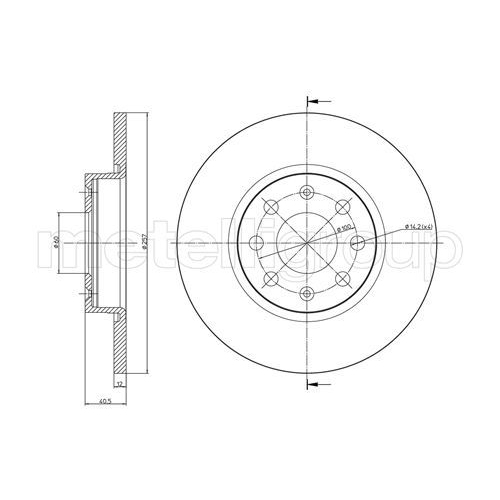 Metelli 2X Bremsscheibe Vorderachse für Fiat Opel