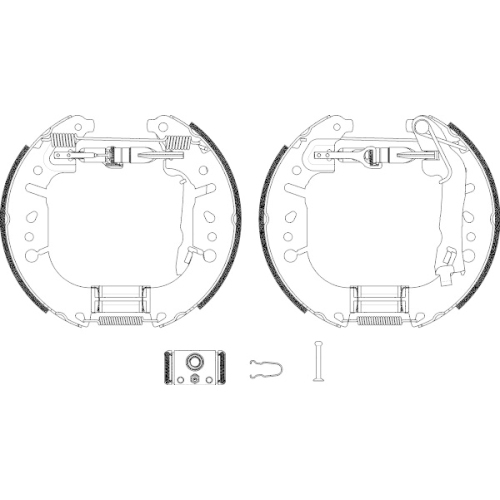 Bremsbackensatz Hella Pagid 8DB 355 022-451 Shoe Kit Pro für Fiat Hinterachse