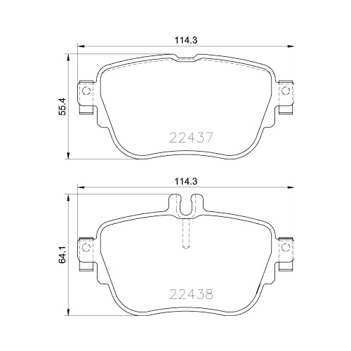 Bremsbelagsatz Scheibenbremse Hella Pagid 8DB 355 025-781 für Mercedes Benz