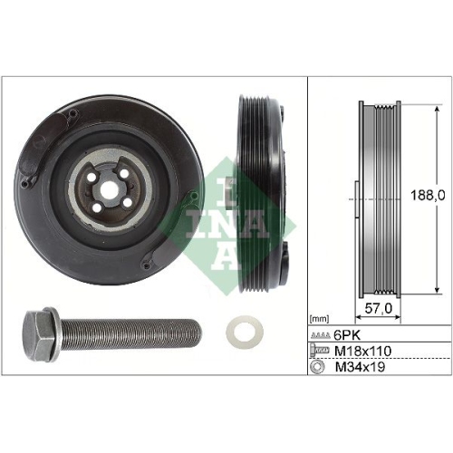 Riemenscheibensatz Kurbelwelle Ina 544 0002 20 für Audi Seat Skoda Volvo VW