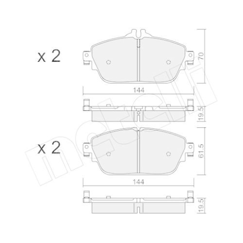 Bremsbelagsatz Scheibenbremse Metelli 22-1017-0 für Mercedes Benz Mercedes Benz