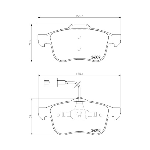 Bremsbelagsatz Scheibenbremse Hella Pagid 8DB 355 006-901 für Alfa Romeo Fiat