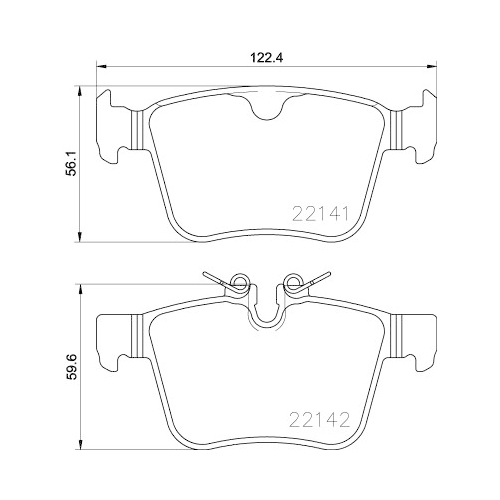 Bremsbelagsatz Scheibenbremse Hella Pagid 8DB 355 023-361 für Jaguar Volvo