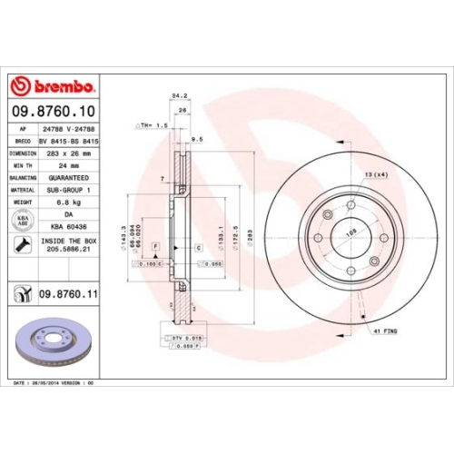 2X Brembo Bremsscheibe Vorderachse Prime Line für Citroën Opel Peugeot