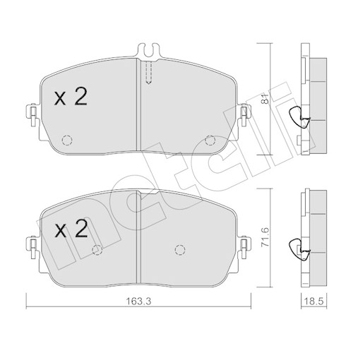 Bremsbelagsatz Scheibenbremse Metelli 22-1194-0 für Mercedes Benz Mercedes Benz