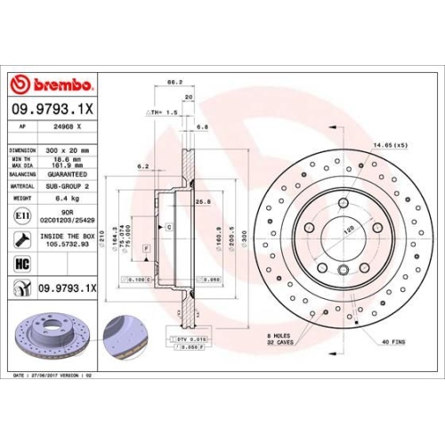 2X Brembo Bremsscheibe Hinterachse Xtra Line - Xtra für Bmw