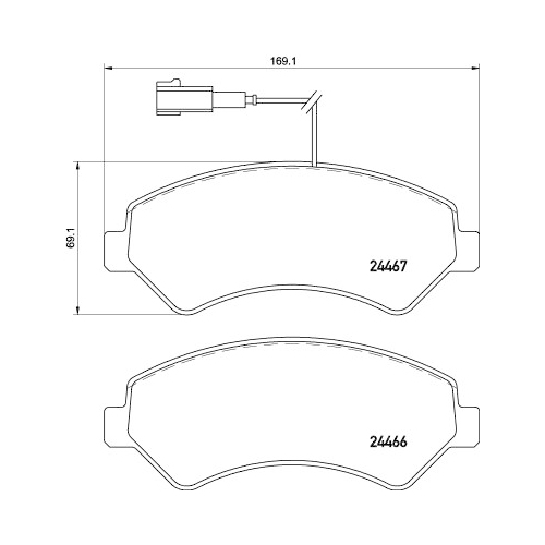 Bremsbelagsatz Scheibenbremse Hella Pagid 8DB 355 019-901 für Citroën Fiat Ram