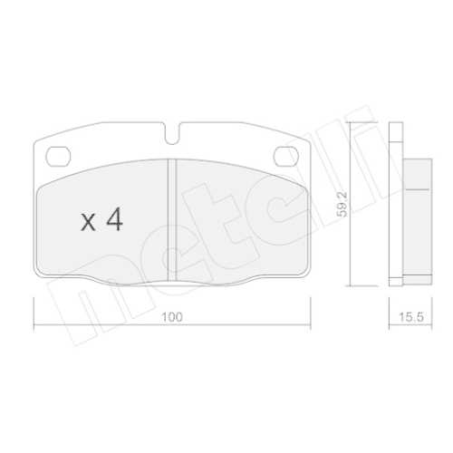 Bremsbelagsatz Scheibenbremse Metelli 22-0044-0 für Opel Vorderachse