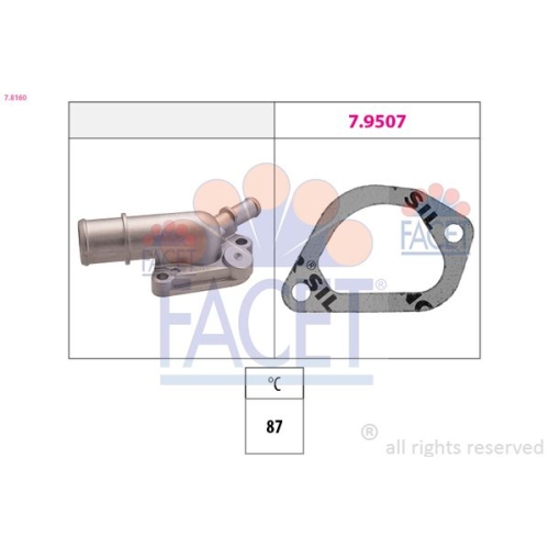 Thermostat Kühlmittel Facet 7.8160 Made In Italy - Oe Equivalent für Fiat Lancia