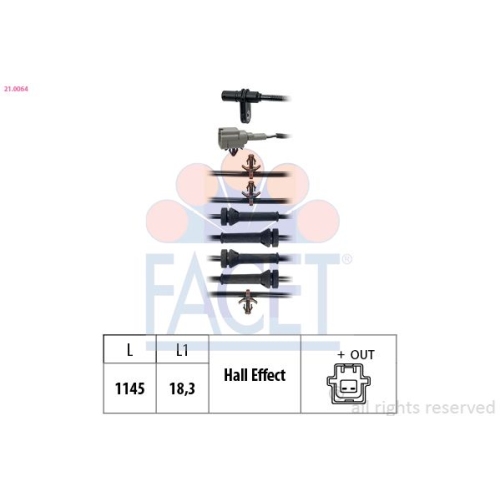 Sensor Raddrehzahl Facet 21.0064 Made In Italy - Oe Equivalent für Nissan