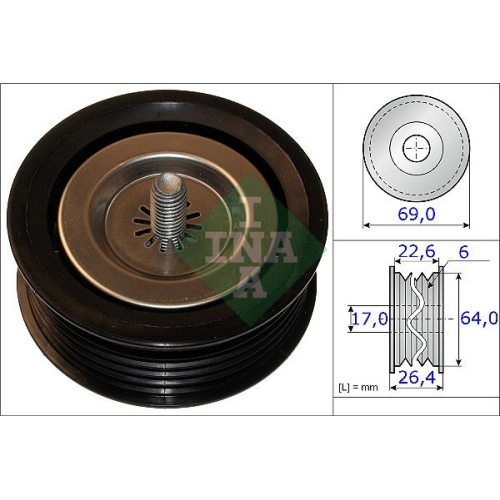 Umlenk /führungsrolle Keilrippenriemen Ina 532 0671 10 für Mercedes Benz