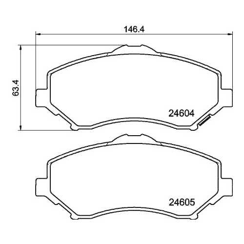 Bremsbelagsatz Scheibenbremse Hella Pagid 8DB 355 014-321 für Chrysler Dodge