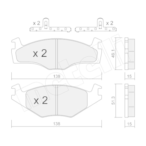 Bremsbelagsatz Scheibenbremse Metelli 22-0045-0K für Seat VW Vorderachse