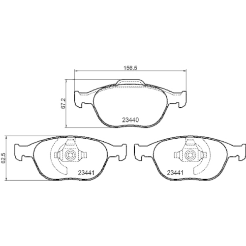 Bremsbelagsatz Scheibenbremse Hella Pagid 8DB 355 009-561 für Ford Vorderachse